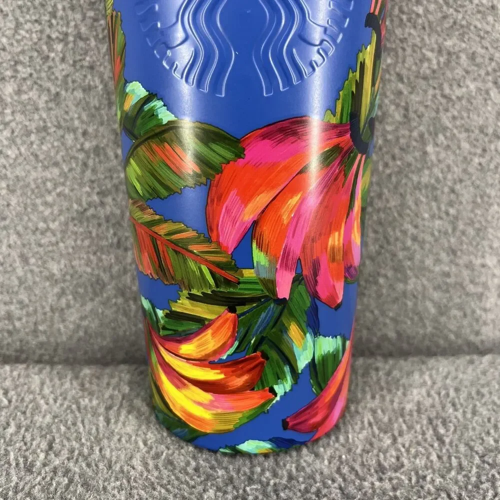 Starbucks Limited Edition Farm Rio Blue Banana Collection Tumbler Key Chain 24oz